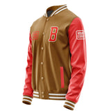 Custom Khaki Orange Red Jacket JA222212221818121218