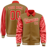 Custom Khaki Orange Red Jacket