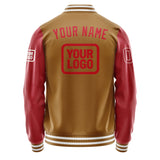 Custom Khaki Red Jacket JA222214221818141418