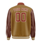 Custom Khaki Coral Red Jacket