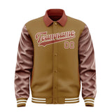 Custom Khaki Coral Red Jacket
