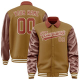 Custom Khaki Coral Red Jacket