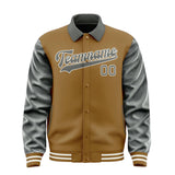 Custom Khaki Dark Grey Jacket