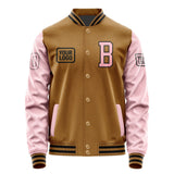 Custom Khaki Light Pink Jacket JA222221221717212117