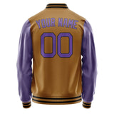 Custom Khaki Light Purple Jacket JA2222232217B21723