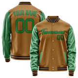 Custom Khaki Emerald Green Jacket