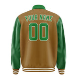 Custom Khaki Emerald Green Jacket