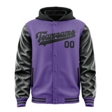 Custom Light Purple Black Jacket