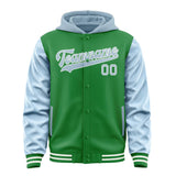 Custom Emerald Green Light Blue Jacket