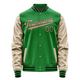 Custom Emerald Green Light Khaki Jacket JA2424252417B31725