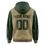 Custom Light Khaki Dark Green Jacket