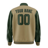 Custom Light Khaki Dark Green Jacket