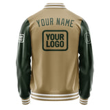 Custom Light Khaki Dark Green Jacket JA252506251818060618