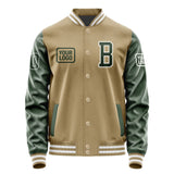 Custom Light Khaki Dark Green Jacket JA252506251818060618