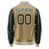 Custom Light Khaki Dark Green Jacket JA2525062518B21806