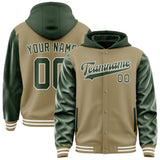 Custom Light Khaki Dark Green Jacket