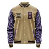 Custom Light Khaki Purple Jacket JA252507251717070717