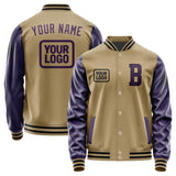 Custom Light Khaki Purple Jacket JA252507251717070717