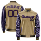 Custom Light Khaki Purple Jacket