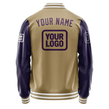 Custom Light Khaki Purple Jacket JA252507251818070718