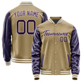 Custom Light Khaki Purple Jacket