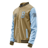 Custom Light Khaki Light Blue Jacket JA252508251717080817