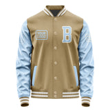 Custom Light Khaki Light Blue Jacket JA252508251818080818