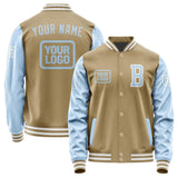 Custom Light Khaki Light Blue Jacket JA252508251818080818