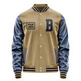 Custom Light Khaki Blue Jacket JA252510251717101017