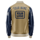 Custom Light Khaki Blue Jacket JA252510251818101018