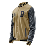 Custom Light Khaki Navy Jacket JA252511251717111117