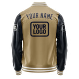 Custom Light Khaki Navy Jacket JA252511251818111118