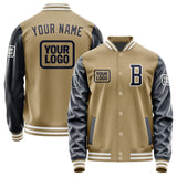 Custom Light Khaki Navy Jacket JA252511251818111118