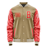 Custom Light Khaki Orange Red Jacket JA252512251818121218