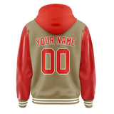 Custom Light Khaki Orange Red Jacket