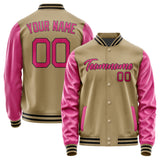 Custom Light Khaki Pink Jacket