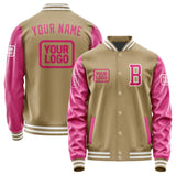 Custom Light Khaki Pink Jacket JA252513251818131318