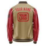 Custom Light Khaki Red Jacket JA252514251717141417