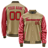 Custom Light Khaki Red Jacket
