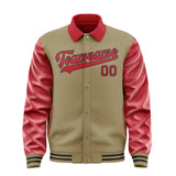 Custom Light Khaki Red Jacket