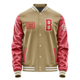 Custom Light Khaki Red Jacket JA252514251818141418