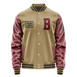 Custom Light Khaki Crimson Red Jacket JA252515251717151517