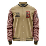 Custom Light Khaki Coral Red Jacket JA252516251717161617