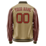 Custom Light Khaki Coral Red Jacket JA2525162517B21716