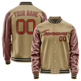 Custom Light Khaki Coral Red Jacket