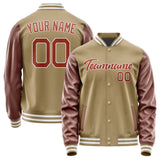 Custom Light Khaki Coral Red Jacket