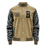 Custom Light Khaki Black Jacket JA252517251717171717