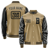 Custom Light Khaki Black Jacket JA252517251717171717