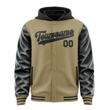 Custom Light Khaki Black Jacket