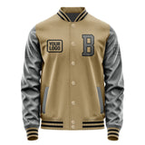 Custom Light Khaki Dark Grey Jacket JA252520251717202017